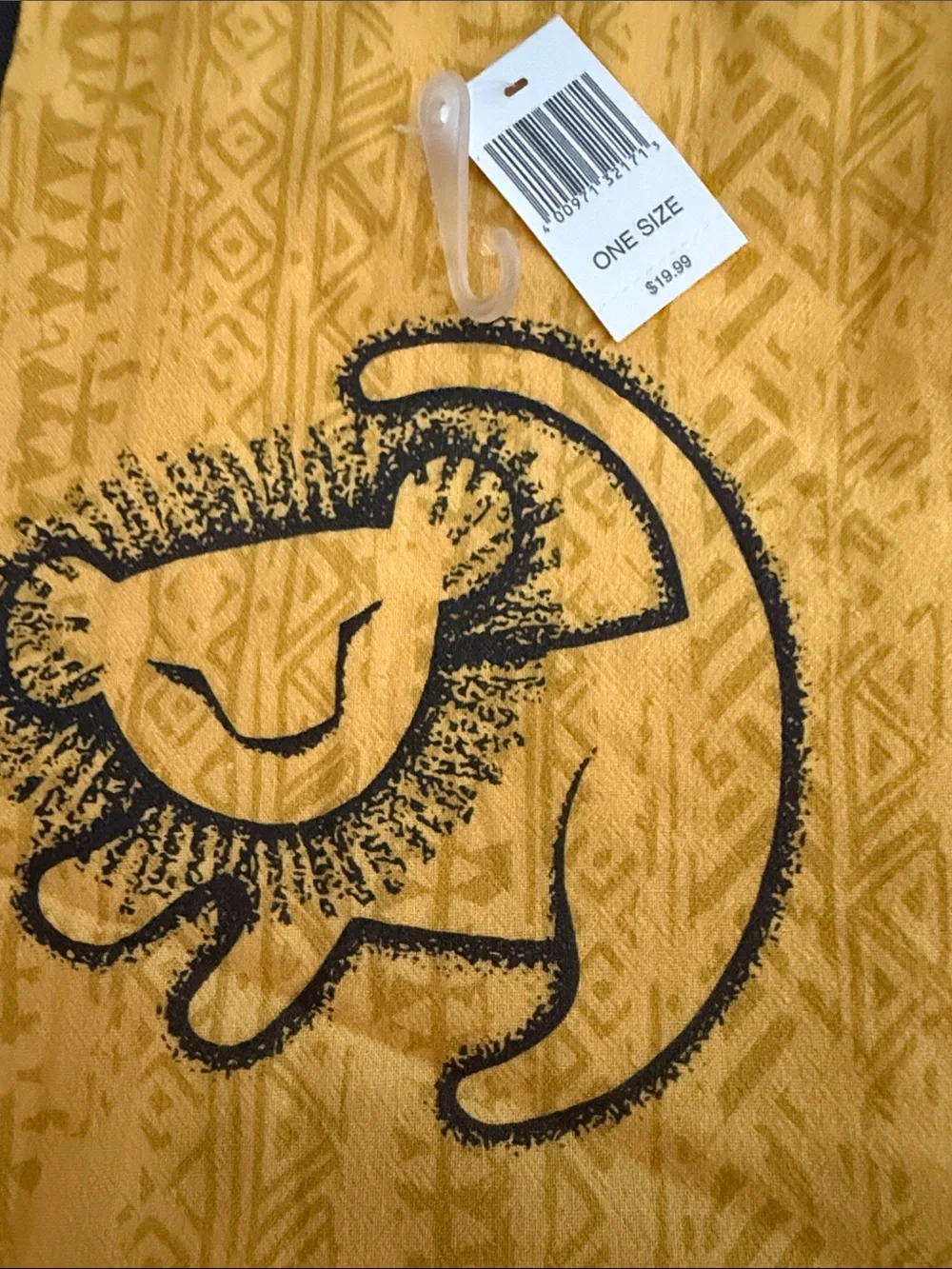 Disney kitchen Towel with Lion Paw Design - Yellow orange new